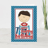 Capable garçon avec Walker - Joyeux 7e anniversair