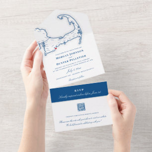 Carte Cape Cod Elegant Mariage de la marine