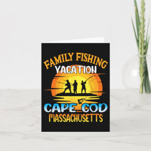 Carte Cape Cod Machusetts Famille Pêche Coucher du solei
