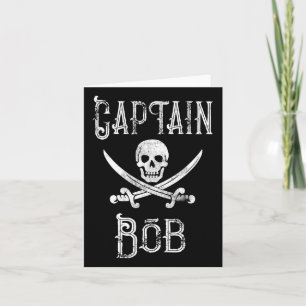 Carte Capitaine Bob - Bateau pirate personnalisé vintage