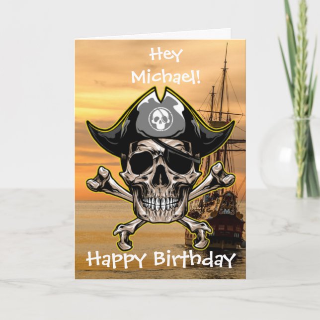 Carte Capitaine Crâne de pirate Cross Bones (Devant)