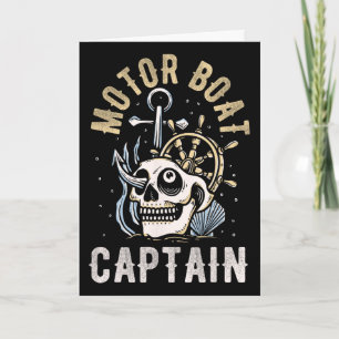 Carte Capitaine de bateau à moteur drôle de bateau ponto