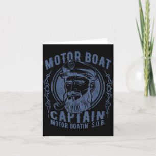 Carte Capitaine de bateau à moteur drôle de ponton batea