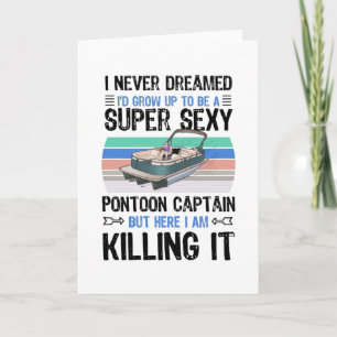 Carte Capitaine de Ponton Cadeau de Bateau à Moteur sur 