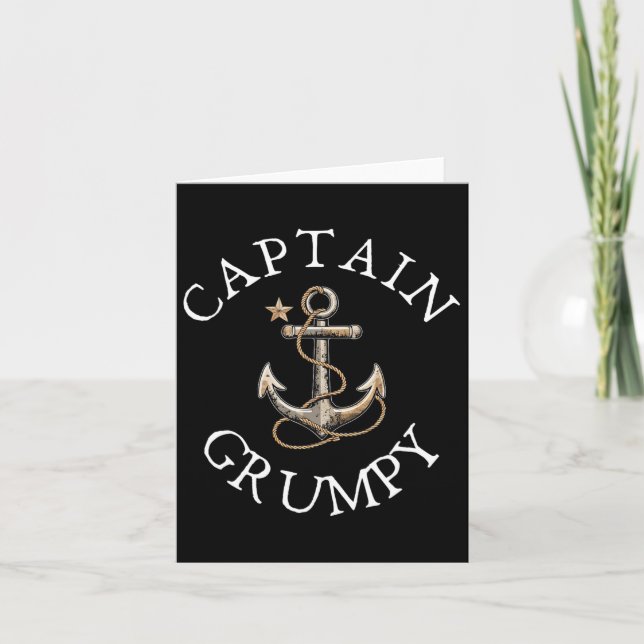 Carte Capitaine Grumpy Bateau Voilier Ancre Vintage (Devant)