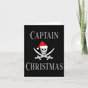 Carte Capitaine Noël Pirate Crâne Pirate Santa Hat B