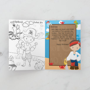 Carte Capitaine Pirate Garçons Colorie Moi Joyeux Annive
