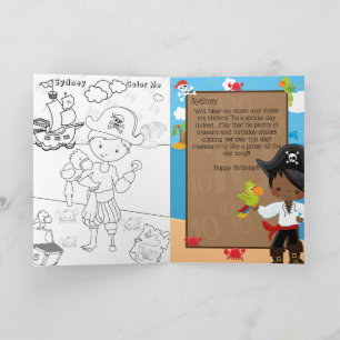 Carte Capitaine Pirate Garçons Noir Colorie Moi Joyeux A
