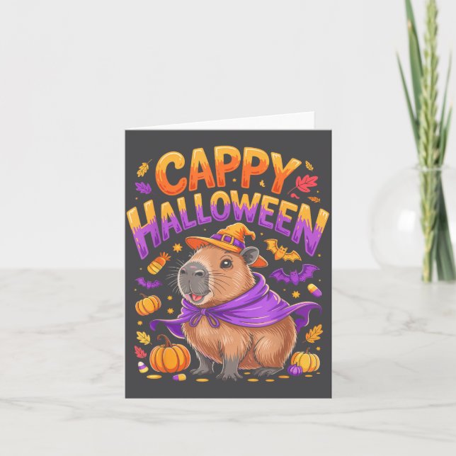 Carte Cappy Halloween Capybara Sorcière  (Devant)