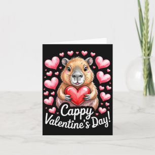 Carte Cappy Saint-Valentin Mignon Capybara Dessin de cœu
