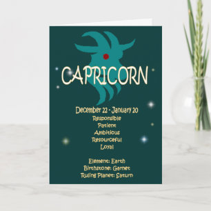 Carte Capricorn Zodiac Anniversaire