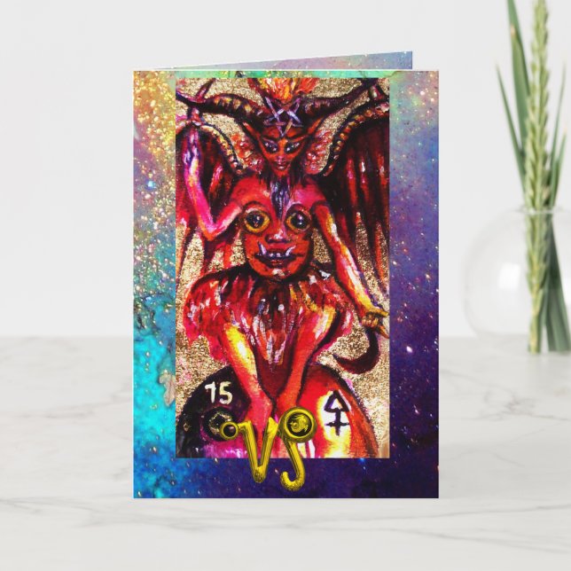CARTE CAPRICORNE, DIABLE, TAROT ASTROLOGIE ZODIAQUE ANNI (Devant)