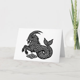 Carte Capricorne — Encre Hantée Zodiaque Bouc‑Poisson