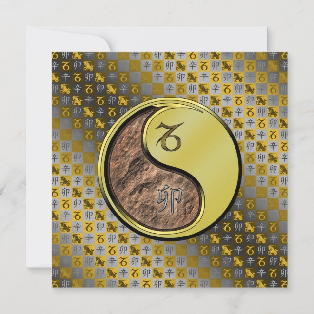 Carte Capricorne et lapin métallique (Devant)