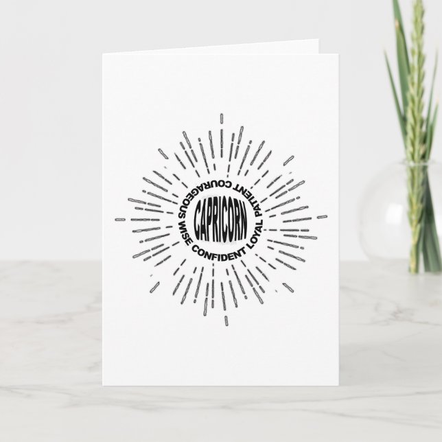 Carte Capricorne la Chèvre joyeux anniversaire Déc Jan z (Devant)
