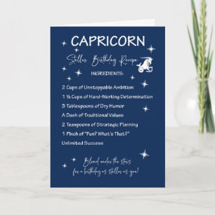 Carte Capricorne Zodiac Stellar Recette d'anniversaire