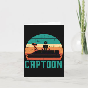 Carte Captoon Boat Sunset Retro Pontoon Capitaine Hommes