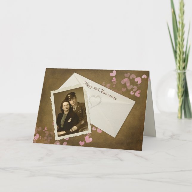 Carte Capture d'écran du 50e anniversaire avec les coeur (Devant)