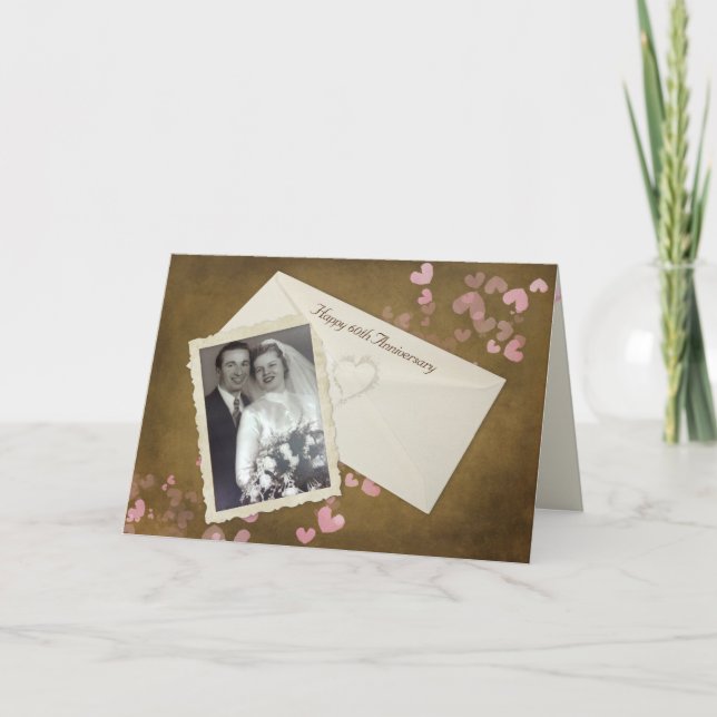 Carte Capture d'écran du 60e anniversaire avec les coeur (Devant)