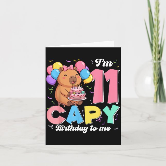 Carte Capy 11 ans Joyeux Anniversaire pour le 11e Annive (Devant)