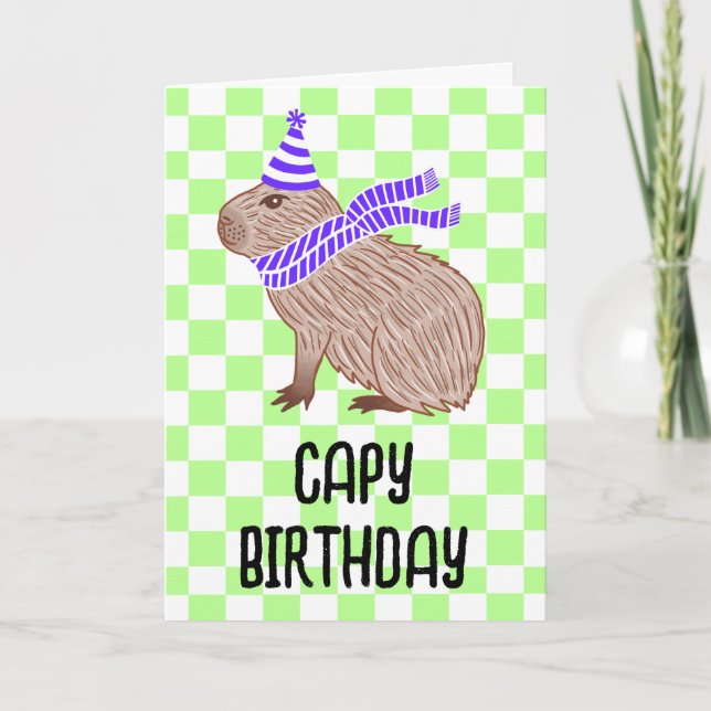 Carte Capy Birthday Funny Capybara Lover Salutation (Devant)