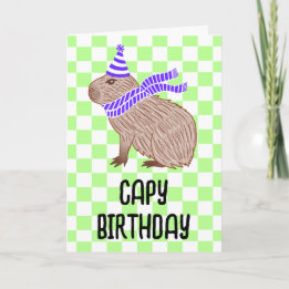 Carte Capy Birthday Funny Capybara Lover Salutation