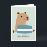 Carte Capy Birthday Funny Punny Capybara et Cake<br><div class="desc">Capy Birthday Funny Punny Capybara et carte de gâteau</div>