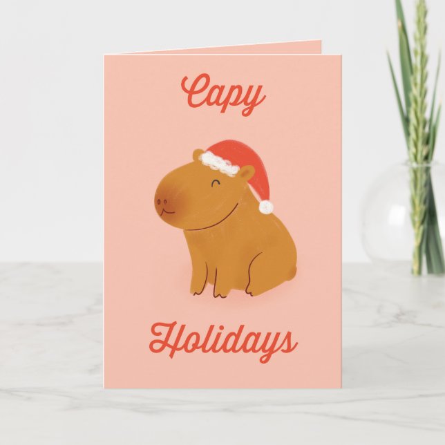 Carte Capy Holidays Capybara Christmas Card (Devant)