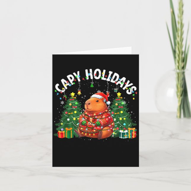 Carte Capy Holidays Capybara Santa Hat Xmas Men Women Ki (Devant)