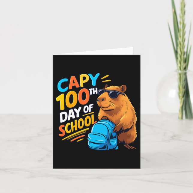Carte Capybara 100e jour d'école (Devant)