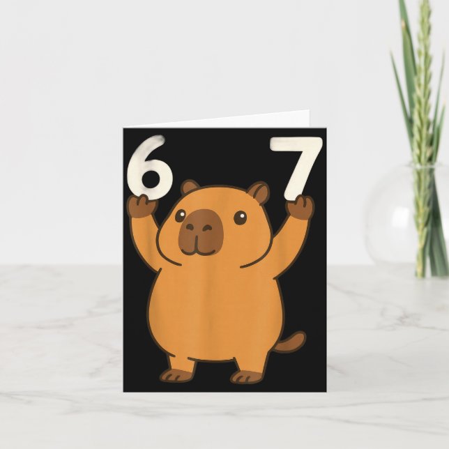 Carte Capybara 67 Mème Six Sept Drôle  (Devant)