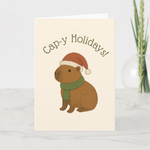Carte Capybara à Noël