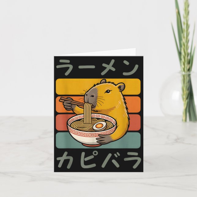 Carte Capybara Anime Graphic Ramen Kawaii Japanese Vinta (Devant)