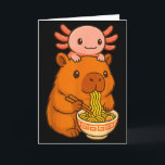 Carte Capybara Anime Ramen Axolotl Drôle Graphique Kawai<br><div class="desc">Capybara Anime Ramen Axolotl Drôle Graphique Kawaii Capibara</div>