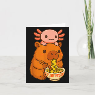 Carte Capybara Anime Ramen Axolotl Drôle Graphique Kawai