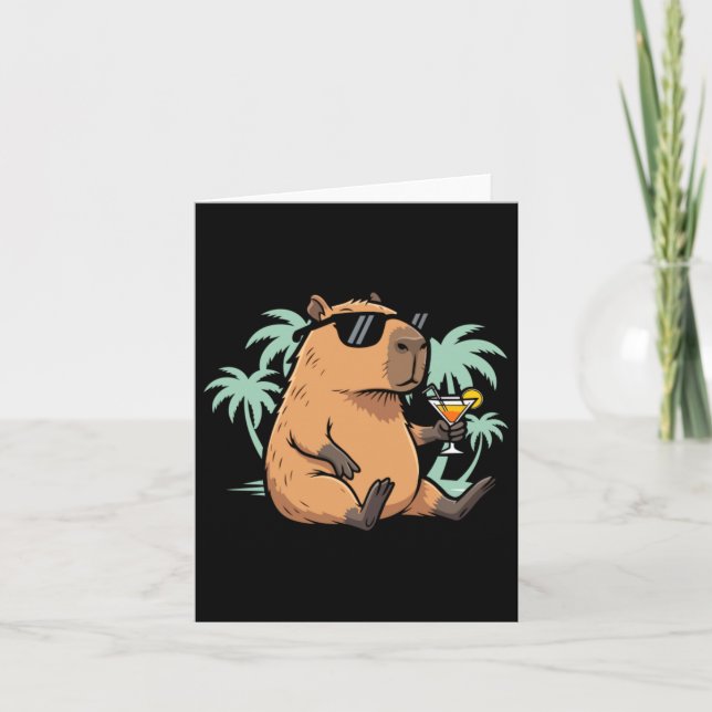 Carte Capybara avec queue - ambiance détendue (Devant)