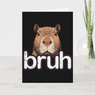 Carte Capybara Bruh Drôle Capy Mème Rongeur Hommes Garço