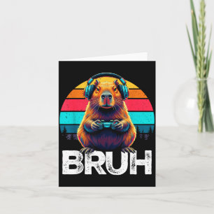 Carte Capybara Bruh Drôle de Joueur Rétro Capybara Jeux