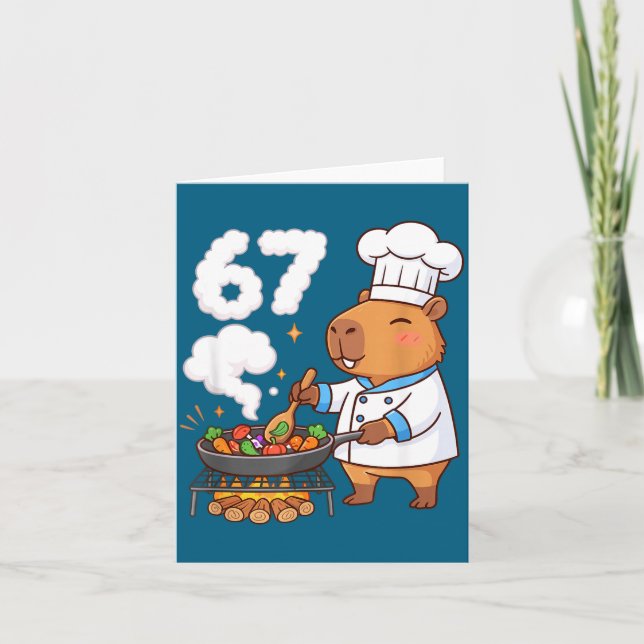 Carte Capybara Chef 67 Six Seven Funny Brain Rot Meme Gr (Devant)