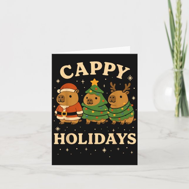 Carte Capybara Christmas Shirt, Funny Capy Holidays  (Devant)