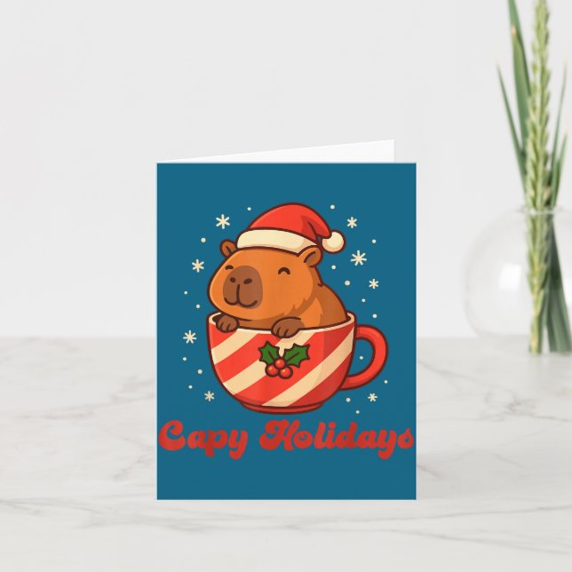 Carte Capybara Christmas Shirt, Funny Capy Holidays  (Devant)