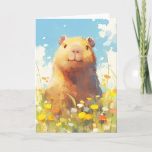 Carte Capybara dans la Prairie