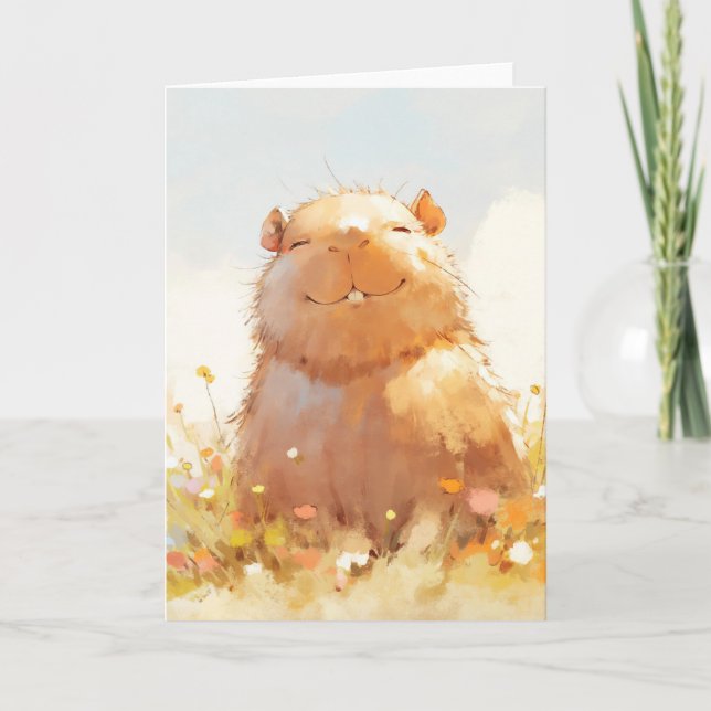 Carte Capybara Détendu et Douillet (Devant)