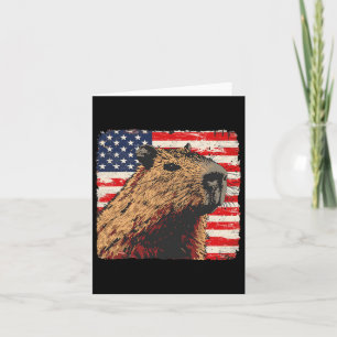 Carte Capybara Drapeau Usa Amoureux Du 4 Juillet
