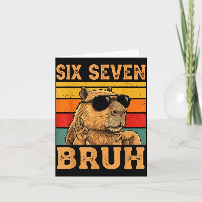Carte Capybara Drôle 67 Meme Six Sept Bruh Garçons Adole (Devant)