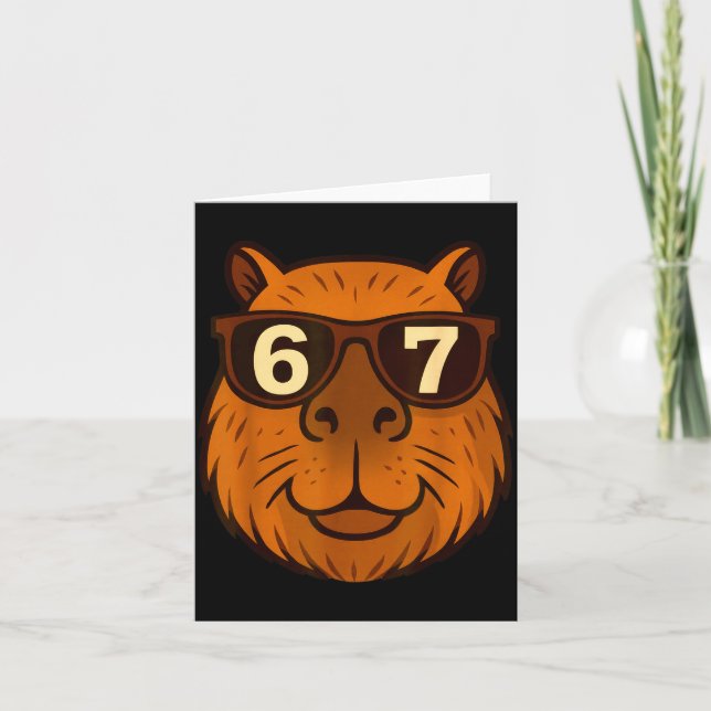 Carte Capybara drôle Sungles 67 Six Sept Mème  (Devant)