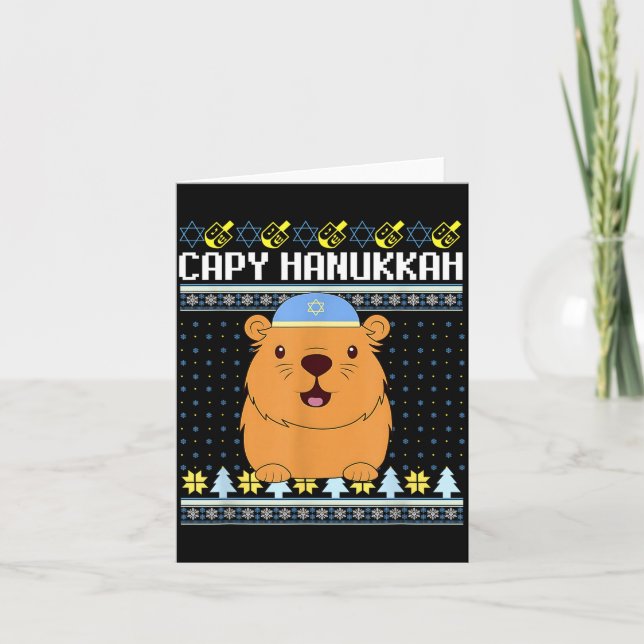 Carte Capybara Hanukkah Capy Hanukkah Chanukah Jewish Ki (Devant)