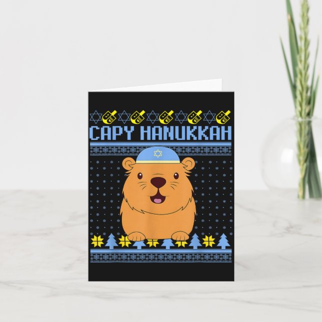 Carte Capybara Hanukkah Capy Hanukkah Chanukah Jewish Ki (Devant)