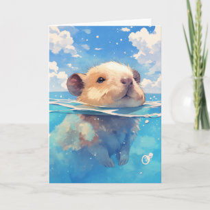 Carte Capybara Merveilleux Monde Aquatique