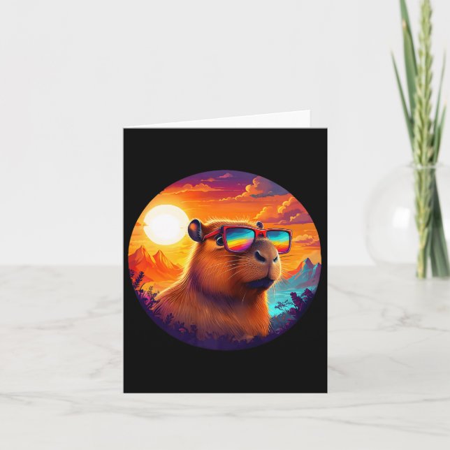 Carte Capybara Montagne Nature Animale Faune Forestière  (Devant)